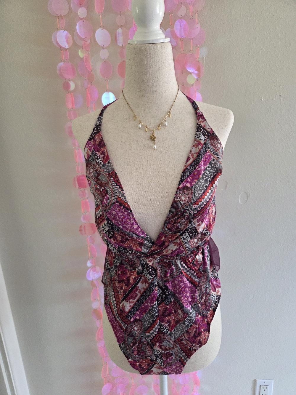 Victoria’s Secret Boho Sheer Mesh Halter Teddy Lingerie